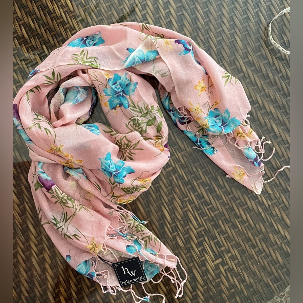 Helen Welsh Pink Floral Scarf